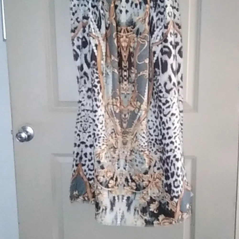 CHICO'S SCARF/WRAP MIX PRINT ONE SZ EUC - Picture 2 of 4